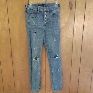Aeropostale Light Blue Distressed Skinny Jeans